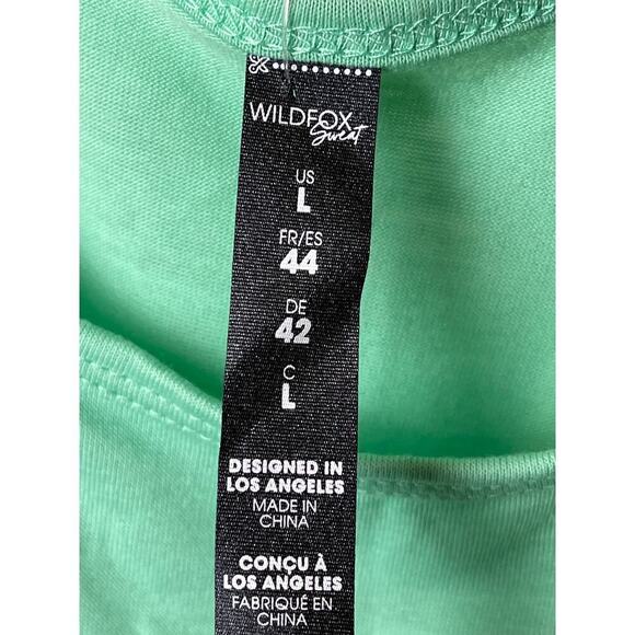 Wildfox Sweat Neptune Green Front Tie Active Crop Tank Top Women's Size L NWT - Picture 6 of 7